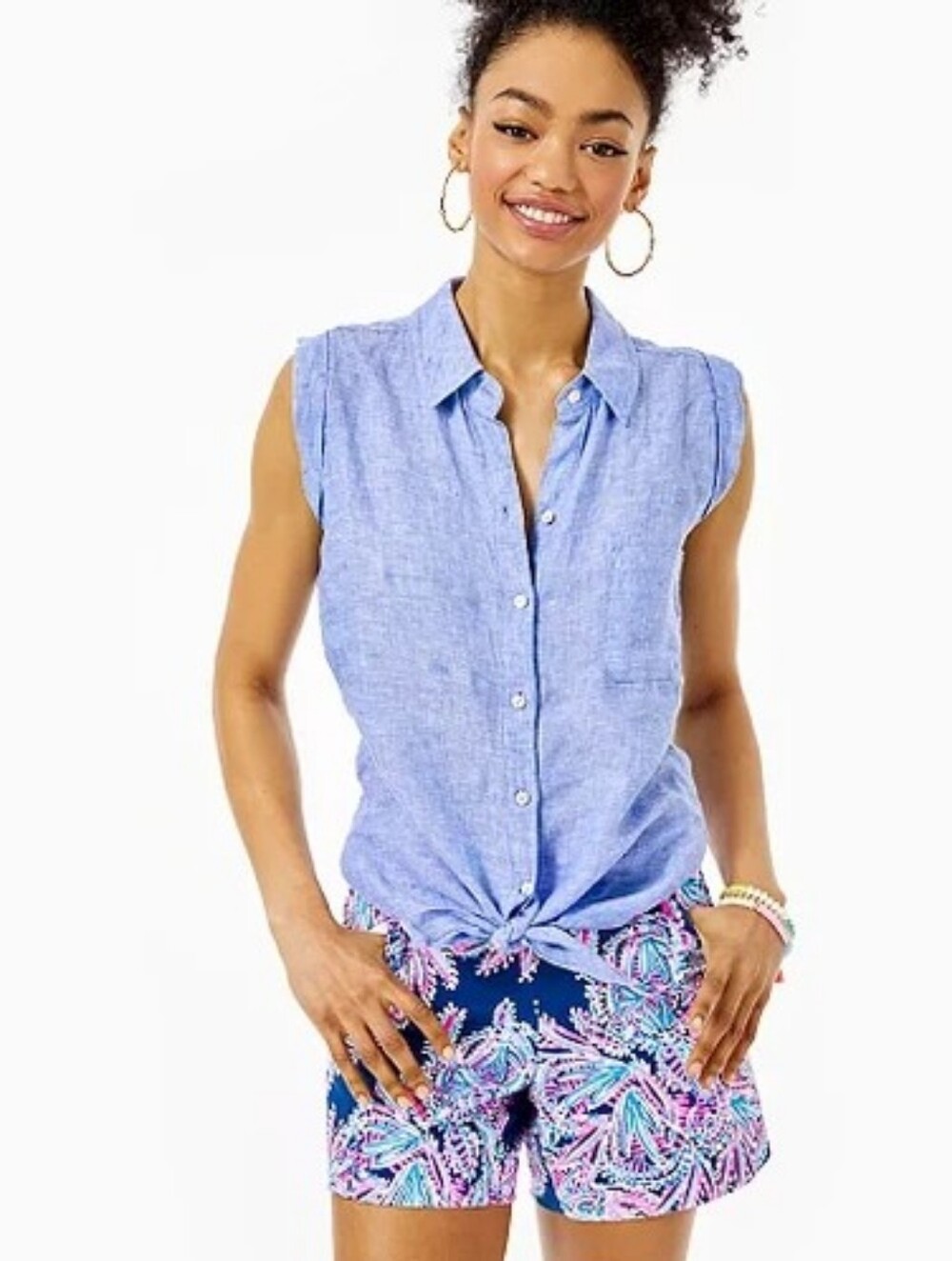 Lilly Pulitzer Breelyn Sleeveless Button Down Top
